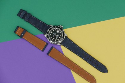 Straps 20mm Blue French Nubuck strap  