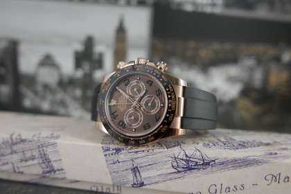 Modern Rolex Rose Gold Oysterflex Daytona 116515LN with Arabic numerals, Full set from 2019