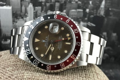 Vintage Rolex 16760 'FAT LADY' GMT with stunning Tropical Dial-B&P