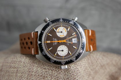 Vintage Heuer Autavia 1163MH Orange Boy-Tropical dial