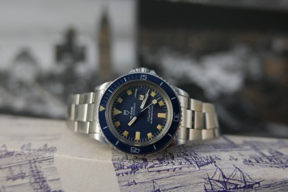 Vintage Tudor Tudor 94400 Blue mini Snowflake/Submariner-Lovely Patina 